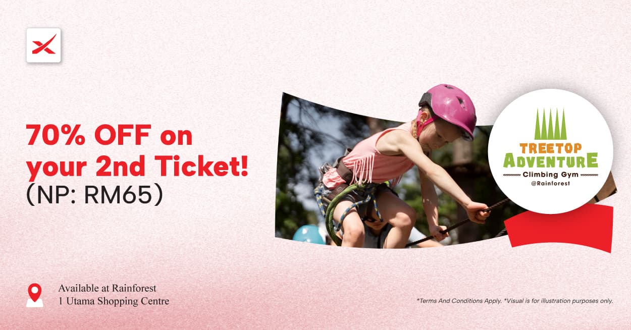 MoneyX Vouchers - Discount Voucher For Activities - Treetop Adventure @ Rainforest